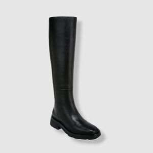 Vince Women's Rune Leather Knee High Water‎ Repellent Boots Black Size 9M